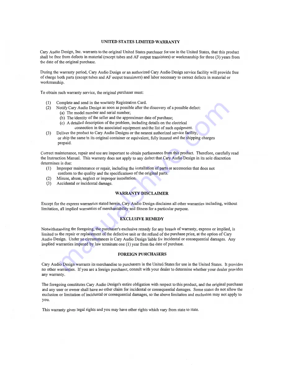 Cary Audio Design SLM-100 MKV Operating Manual Download Page 14