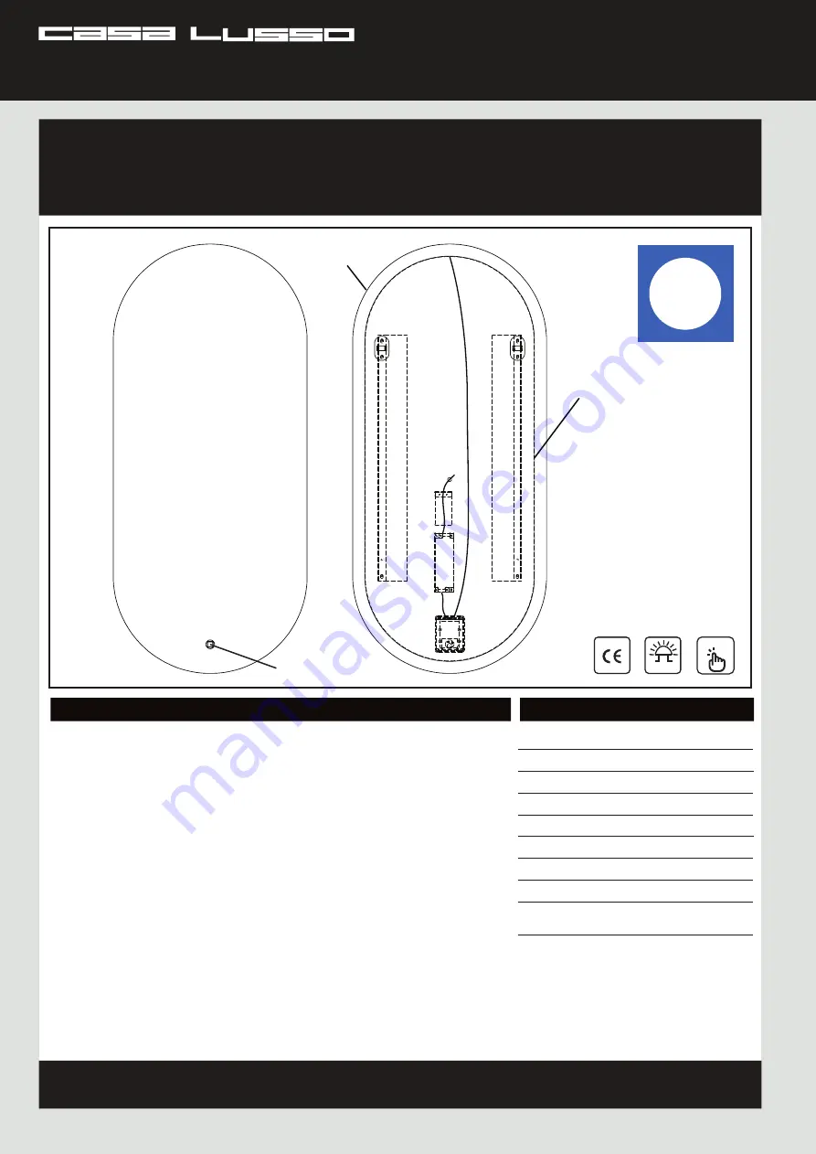 Casa Lusso MVL1000x450PR Installation Instructions Download Page 1