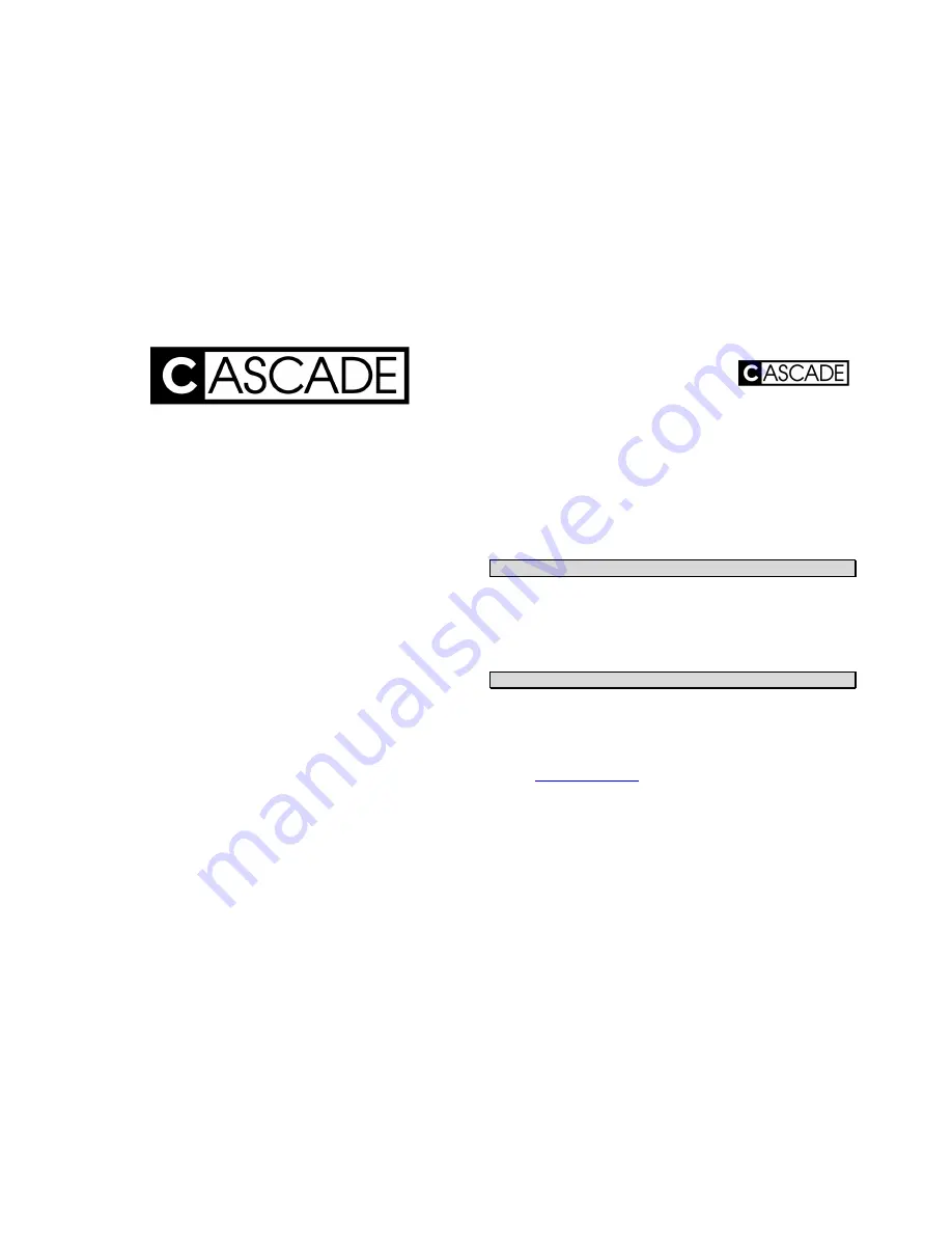 Cascade CE2309SC Instruction Manual Download Page 1