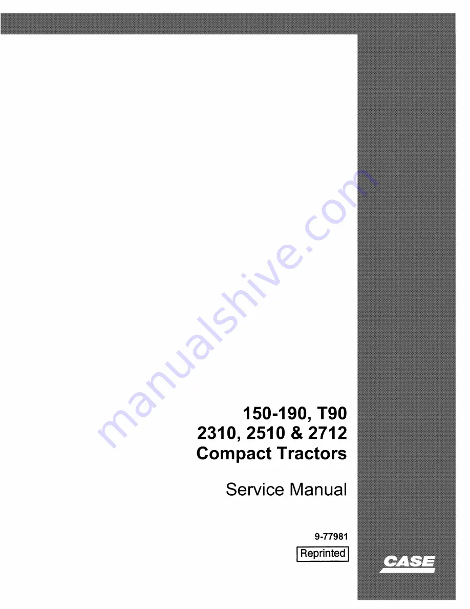 Case 150-190 Service Manual Download Page 1