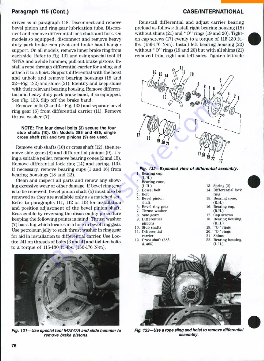 Case 385 Diesel Скачать руководство пользователя страница 75