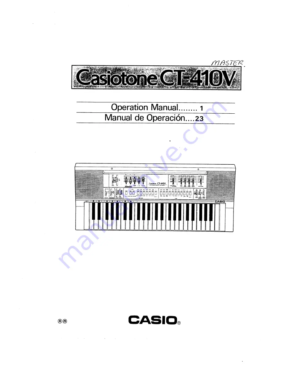 Casio Casiotone CT-410V Operation Manual Download Page 1