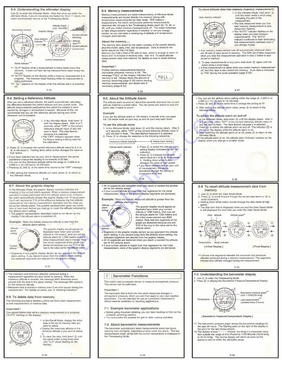 Casio Pathfinder 1170 Owner'S Manual Download Page 4