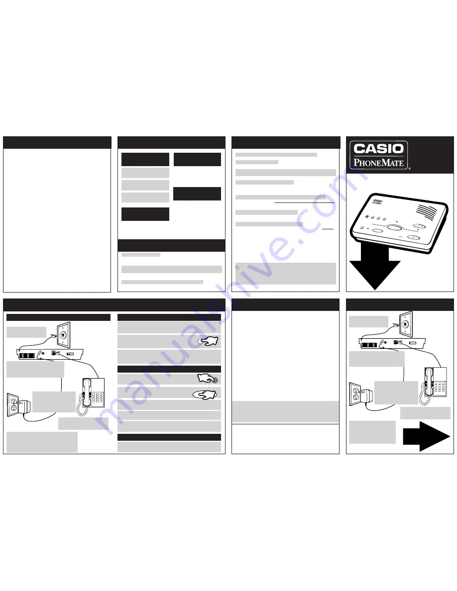 Casio PhoneMate TA-111 Owner'S Manual Download Page 2