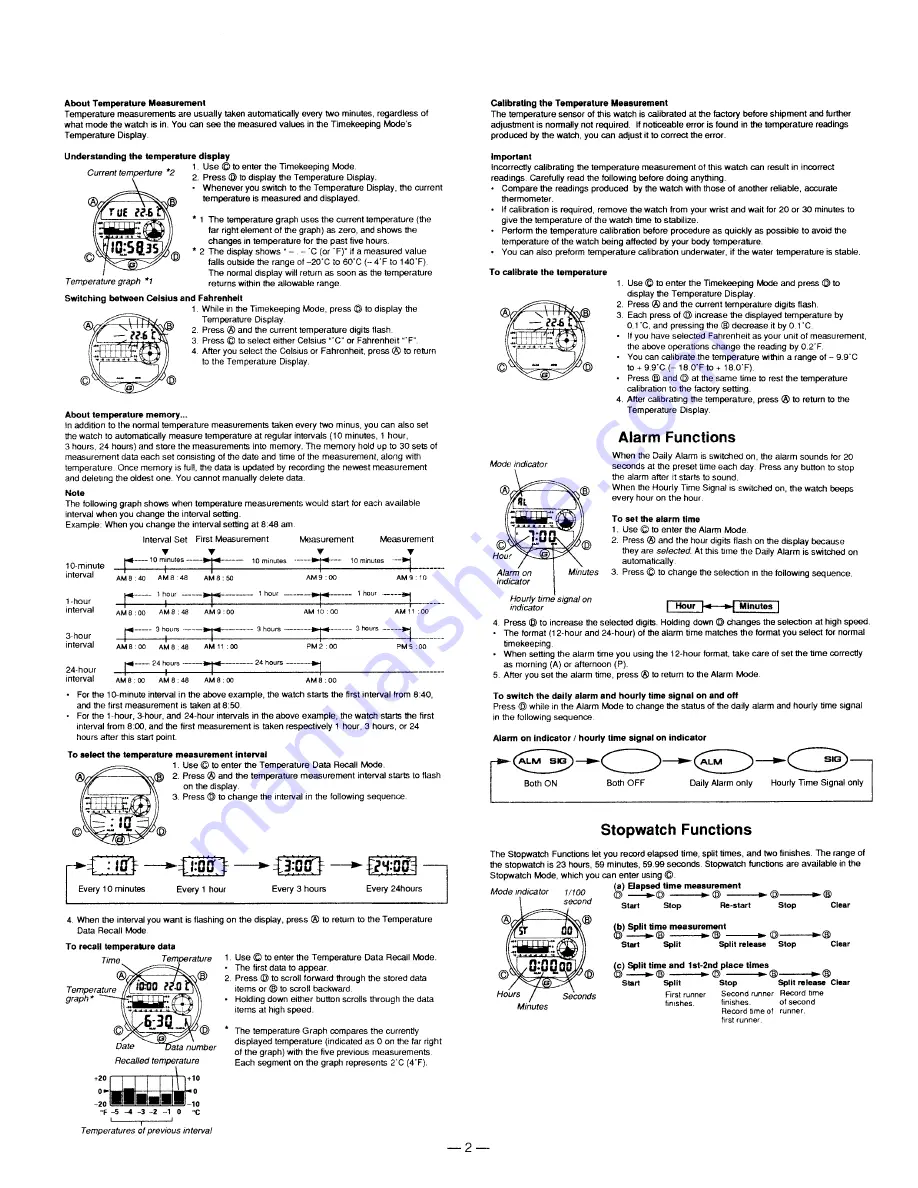 Casio QW-974 General Manual Download Page 2