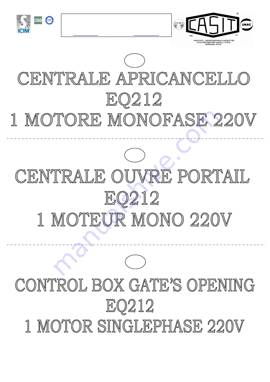 Casit EQ212 Manual Download Page 1