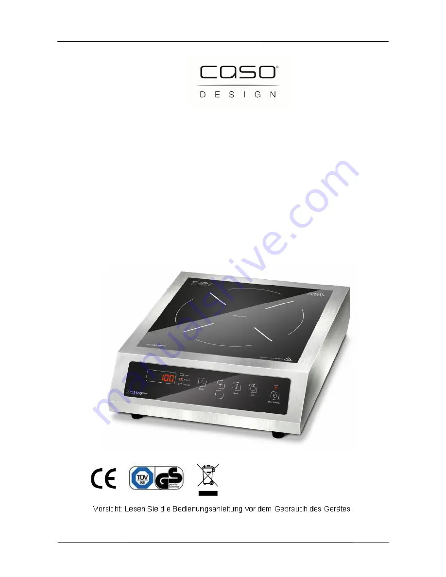 CASO DESIGN Pro3500 Touch 2366 Скачать руководство пользователя страница 1