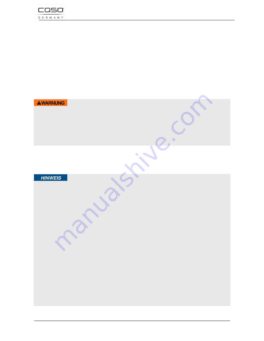 Caso B 1000 Original Operating Manual Download Page 36