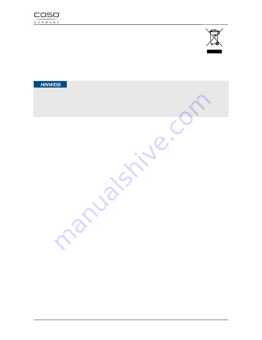 Caso B 1000 Original Operating Manual Download Page 70