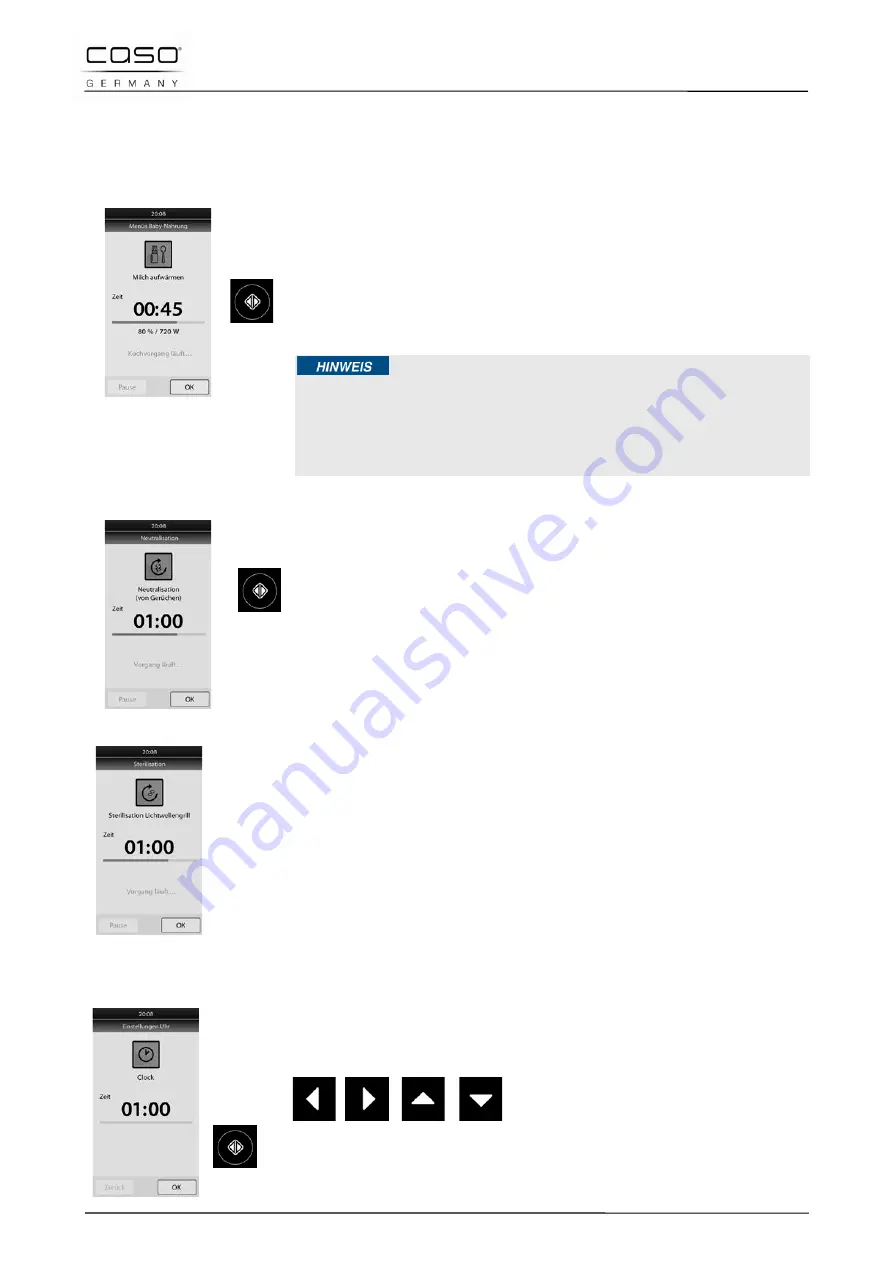 Caso G90W23MSP-WD Original Operating Manual Download Page 190