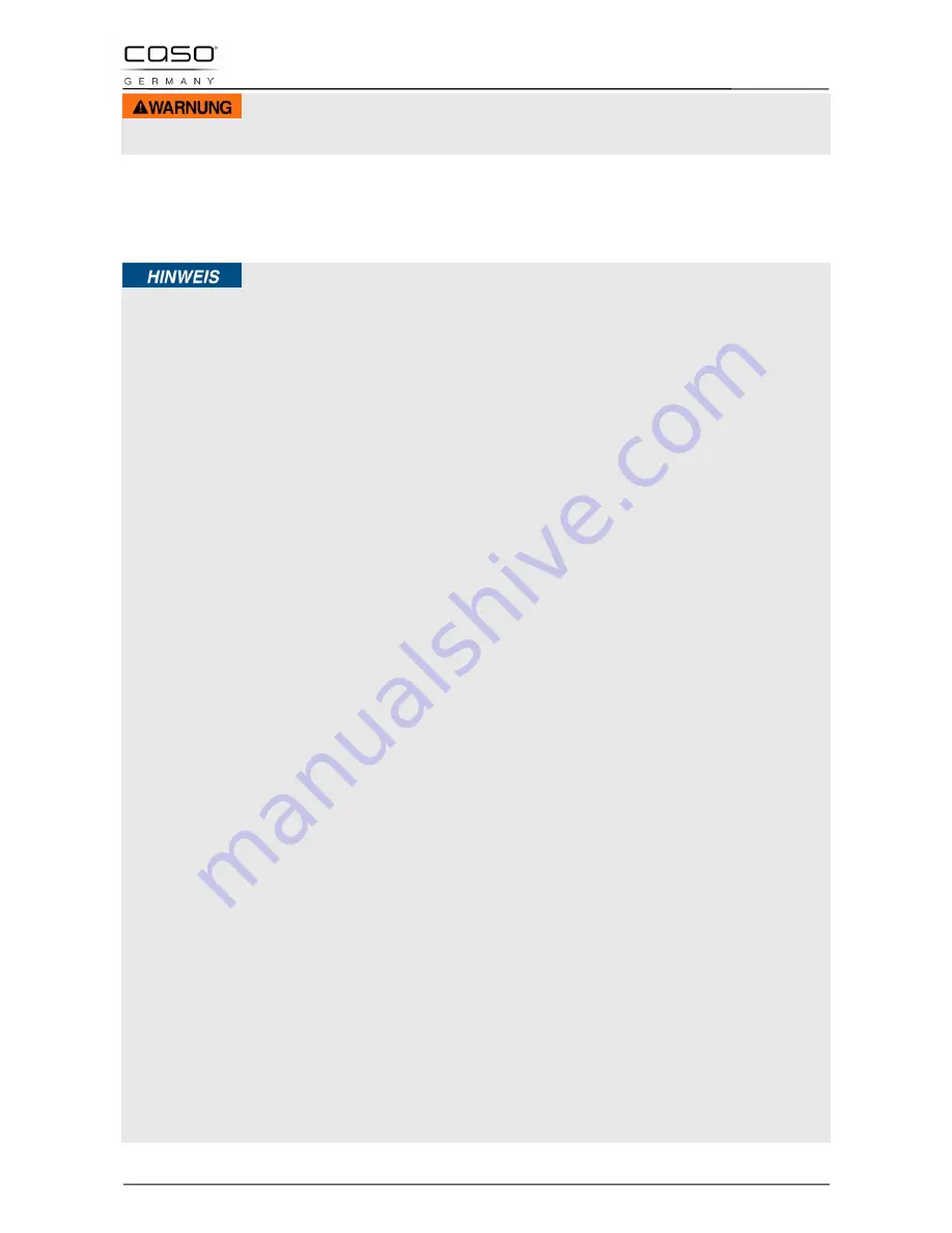 Caso MCG 25 Chef pure white Operating Manual Download Page 46