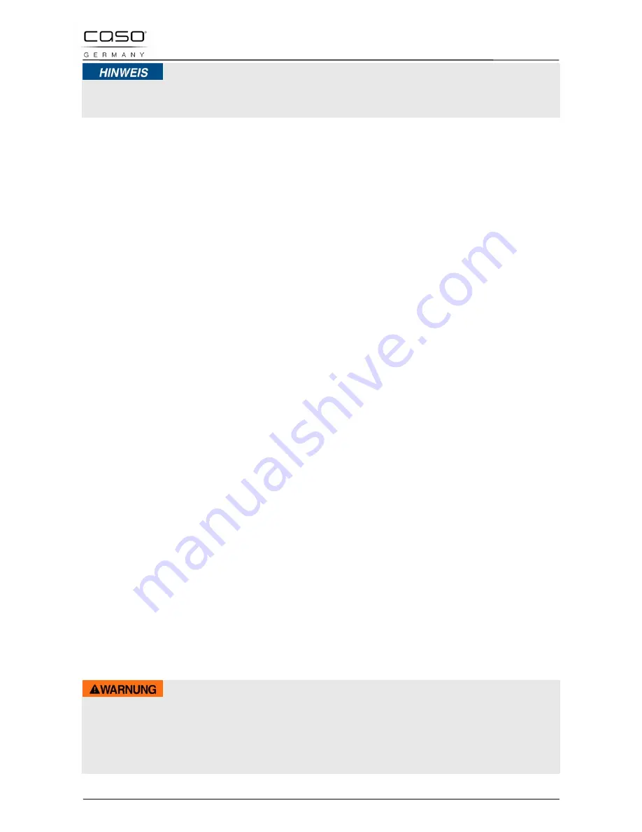 Caso MCG 25 Chef pure white Operating Manual Download Page 74