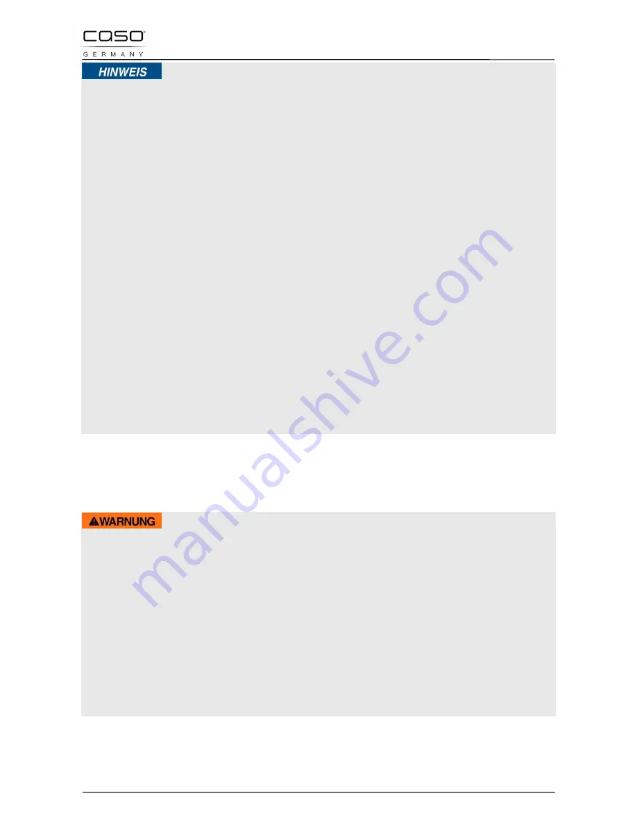 Caso MCG 25 Chef pure white Operating Manual Download Page 76