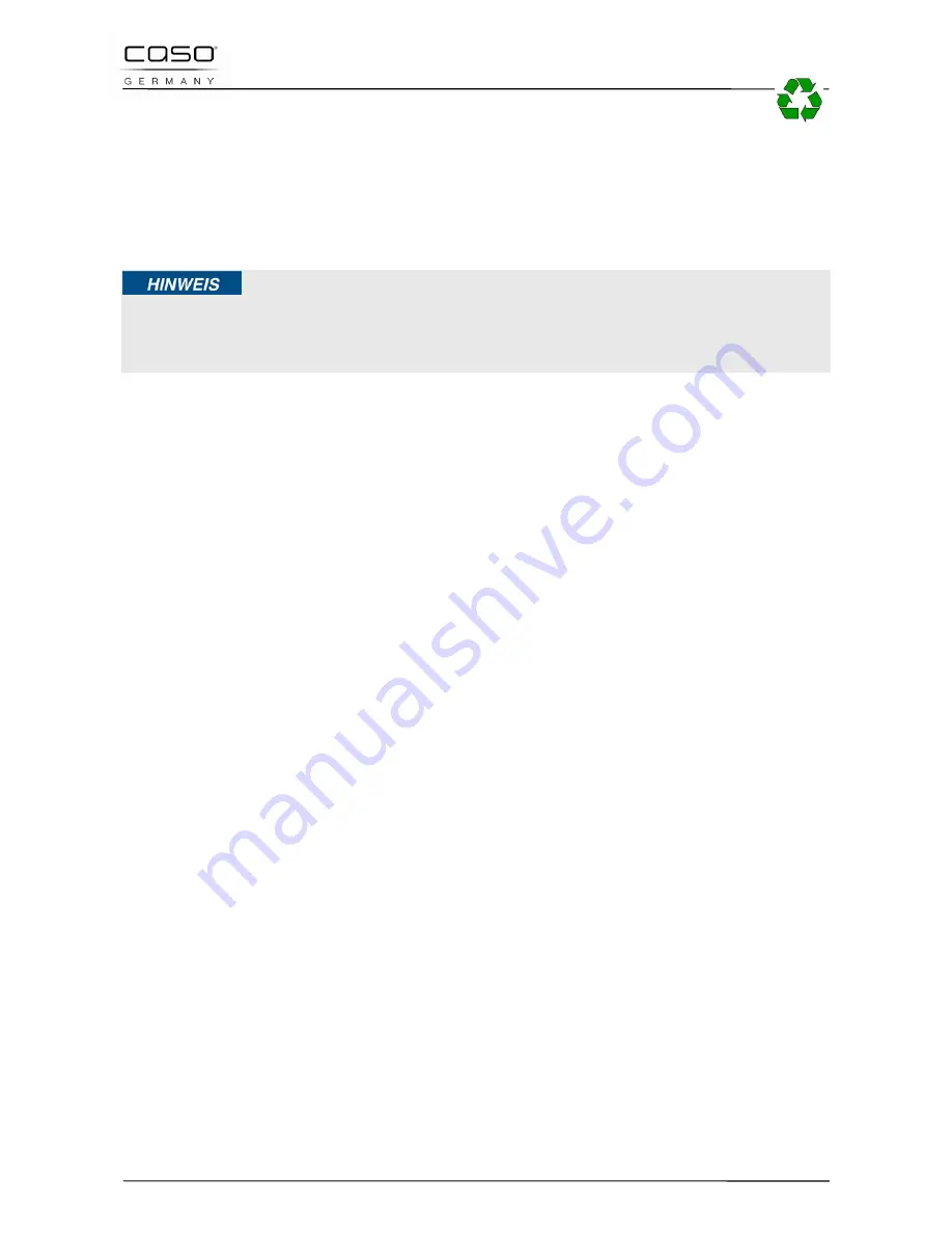 Caso MCG 25 Chef pure white Operating Manual Download Page 168