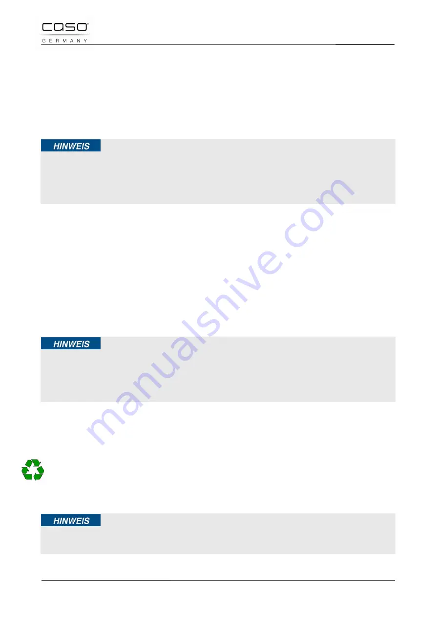 Caso TMCG25 Chef Touch Original Operating Manual Download Page 22