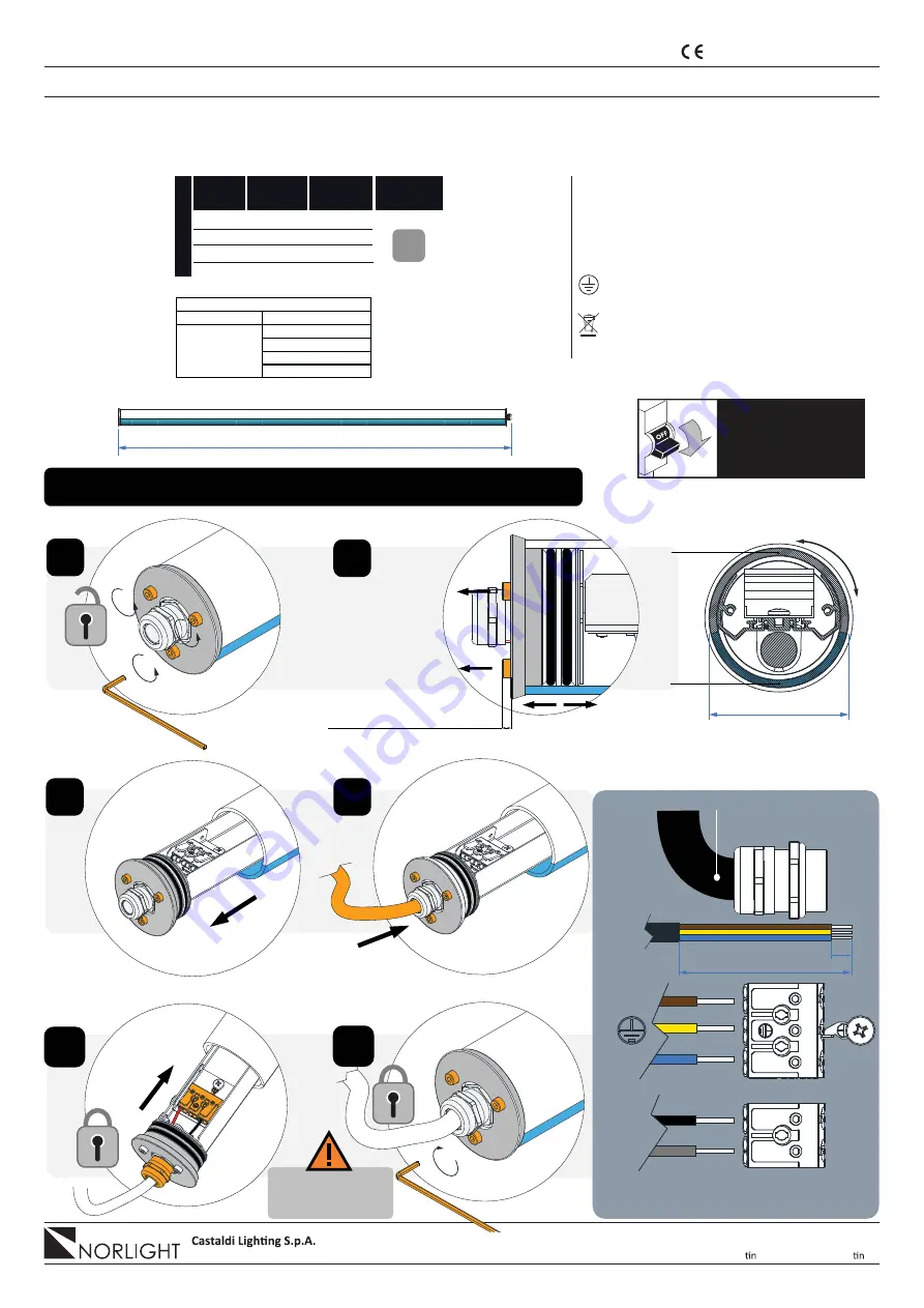 Castaldi Lighting CHIARO 60 T5 Installation And Maintenance Sheet Download Page 1