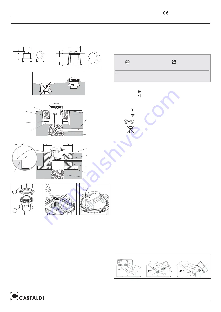 Castaldi Lighting D44-tellux/P01 Installation And Maintenance Sheet Download Page 1