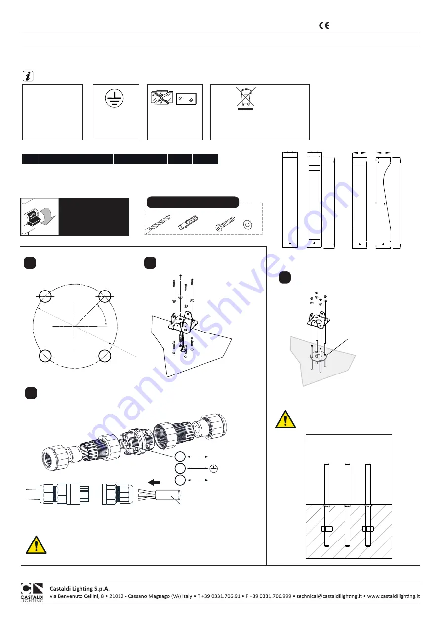 Castaldi Lighting Plano 2801 Installation And Maintenance Sheet Download Page 3