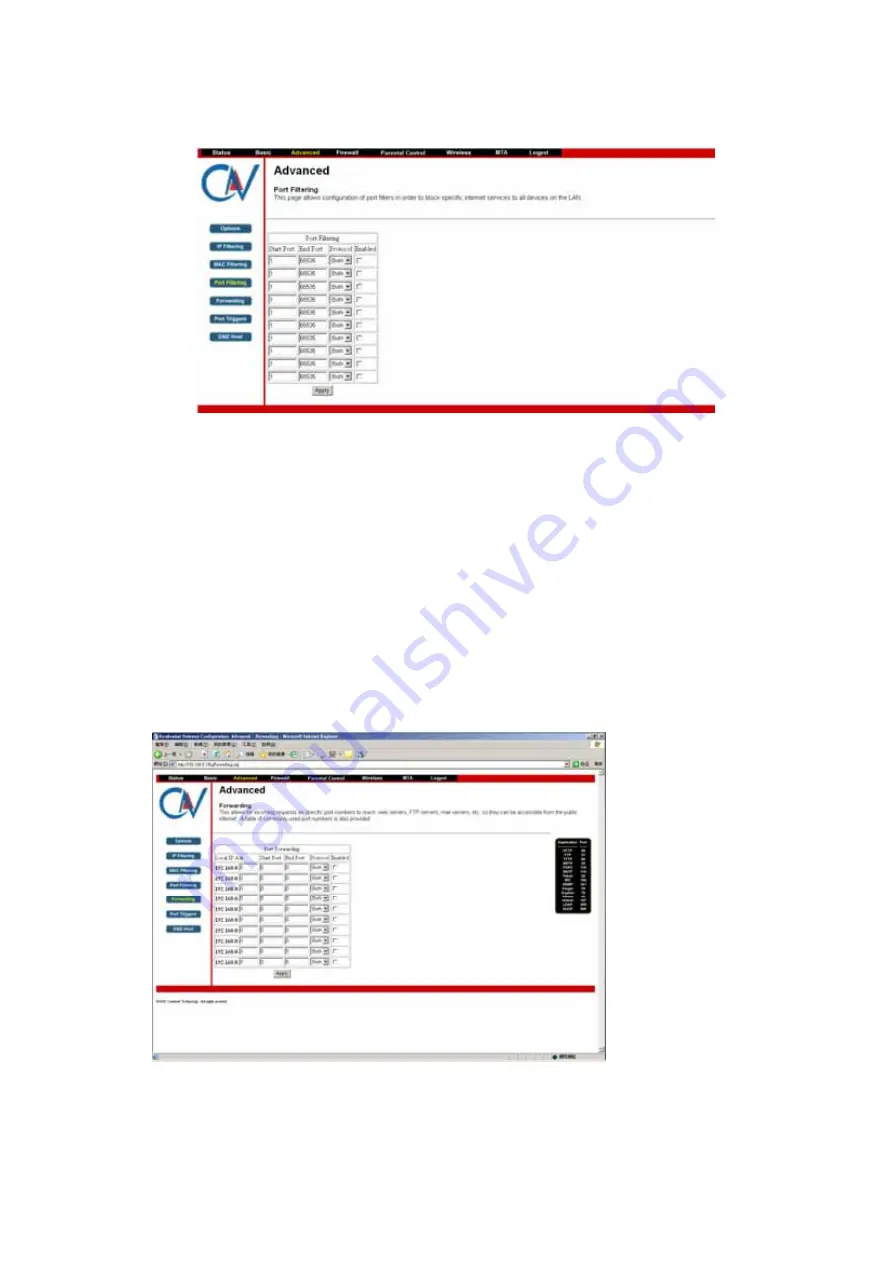 CastleNet CBV704EW Series User Manual Download Page 22