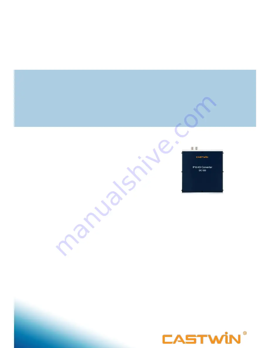 Castwin DIC-500 Operation Manuals Download Page 1