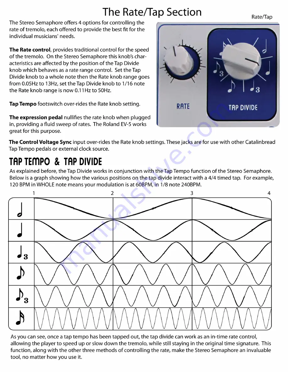 Catalinbread Stereo Semaphore Tap Tremolo Скачать руководство пользователя страница 4