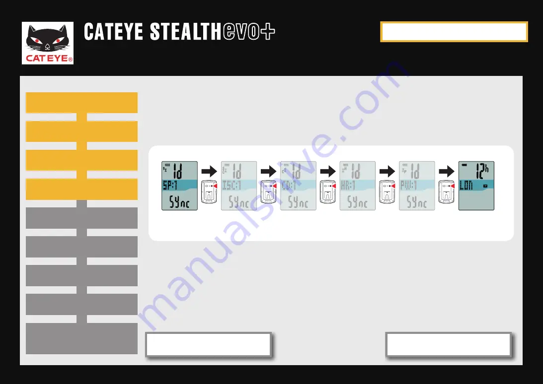 Cateye Stealth EVO+ CC-GL51 Quick Start Manual Download Page 10