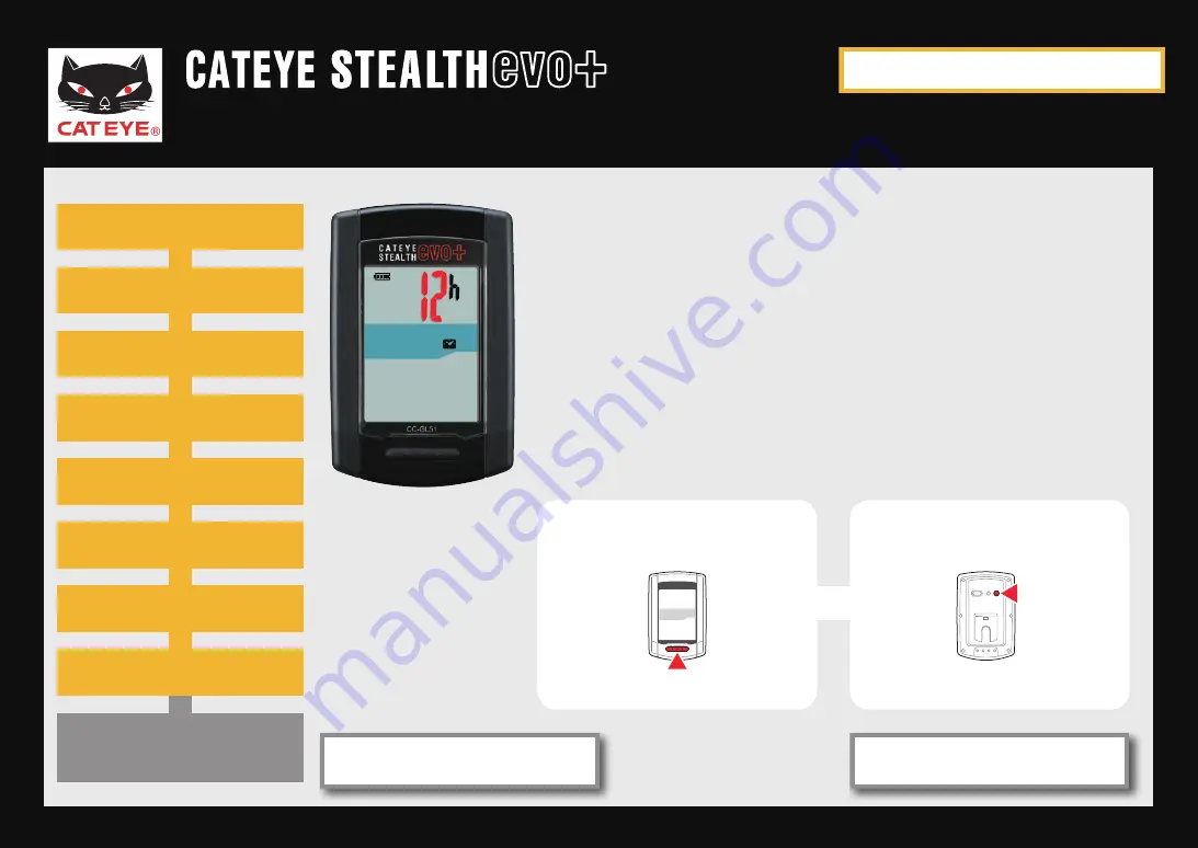 Cateye Stealth EVO+ CC-GL51 Quick Start Manual Download Page 13