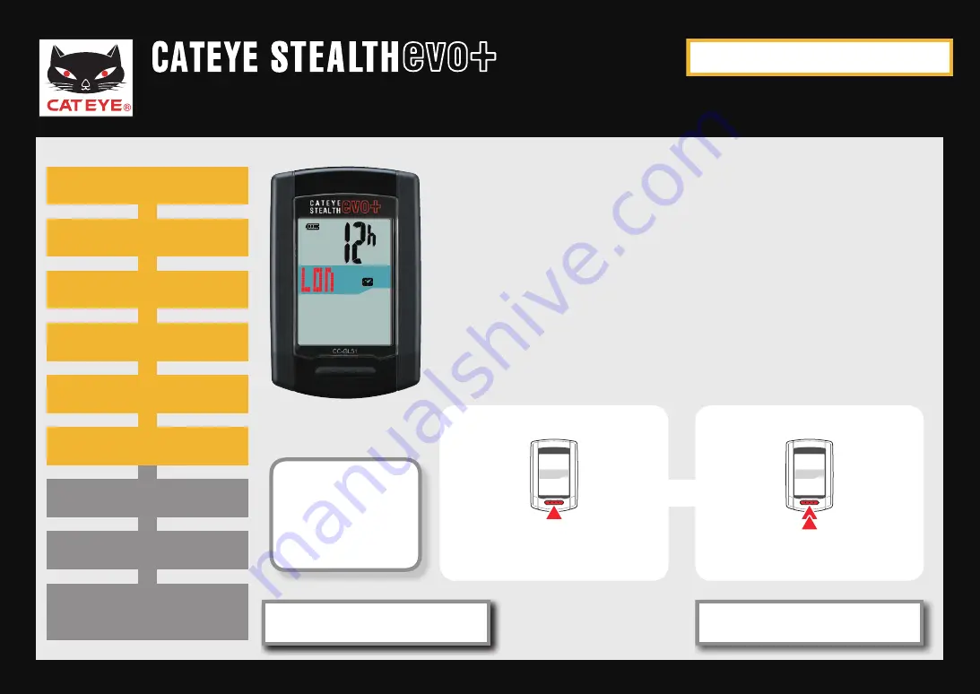 Cateye Stealth EVO+ CC-GL51 Quick Start Manual Download Page 22