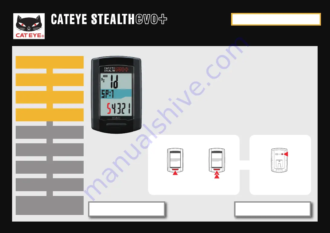 Cateye Stealth EVO+ CC-GL51 Quick Start Manual Download Page 30