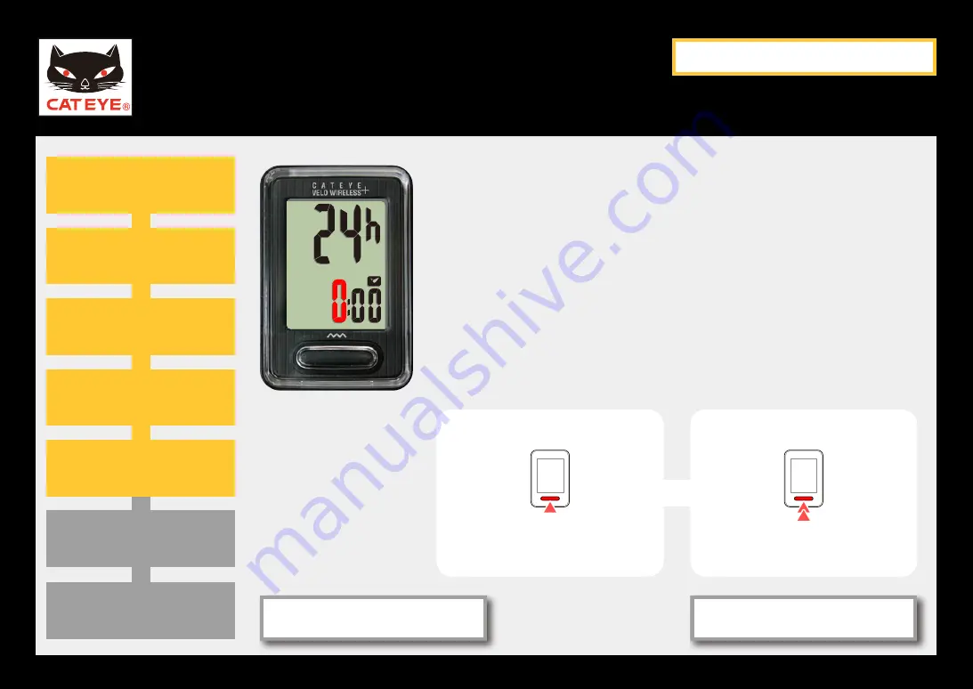 Cateye VELO WIRELESS Plus CC-VT210W Quick Start Manual Download Page 13