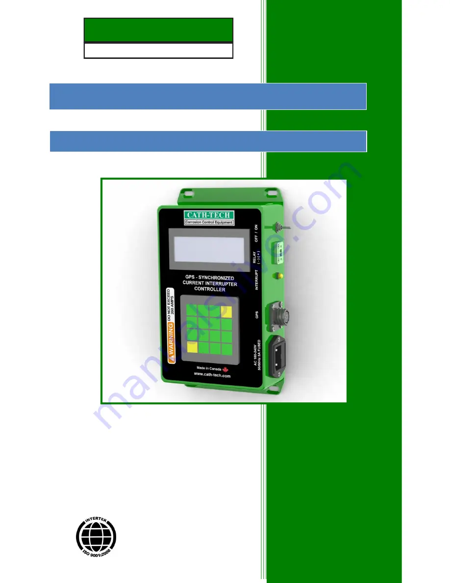 CATH-TECH CIC-200 Operation Manual Download Page 1