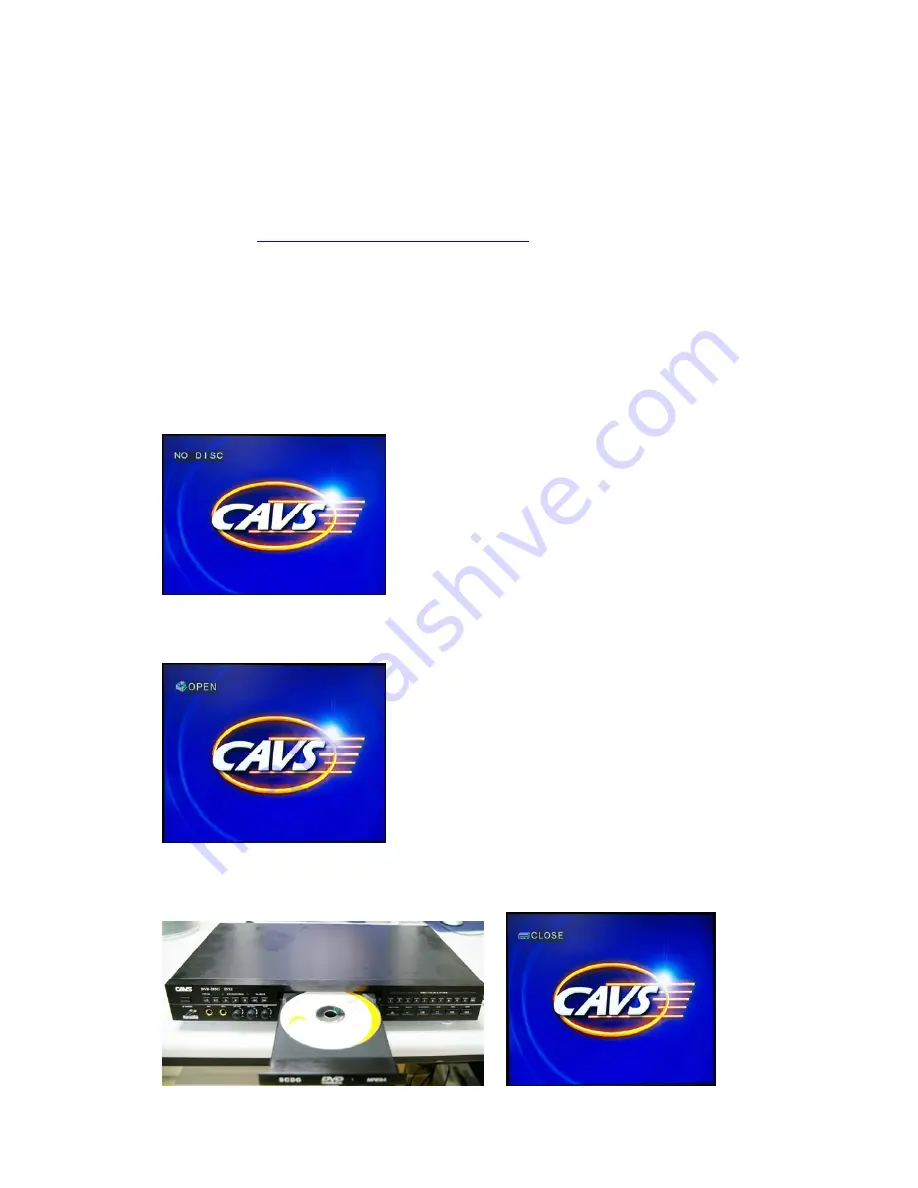 CAVS DVD-203G Upgrade Instructions Download Page 1