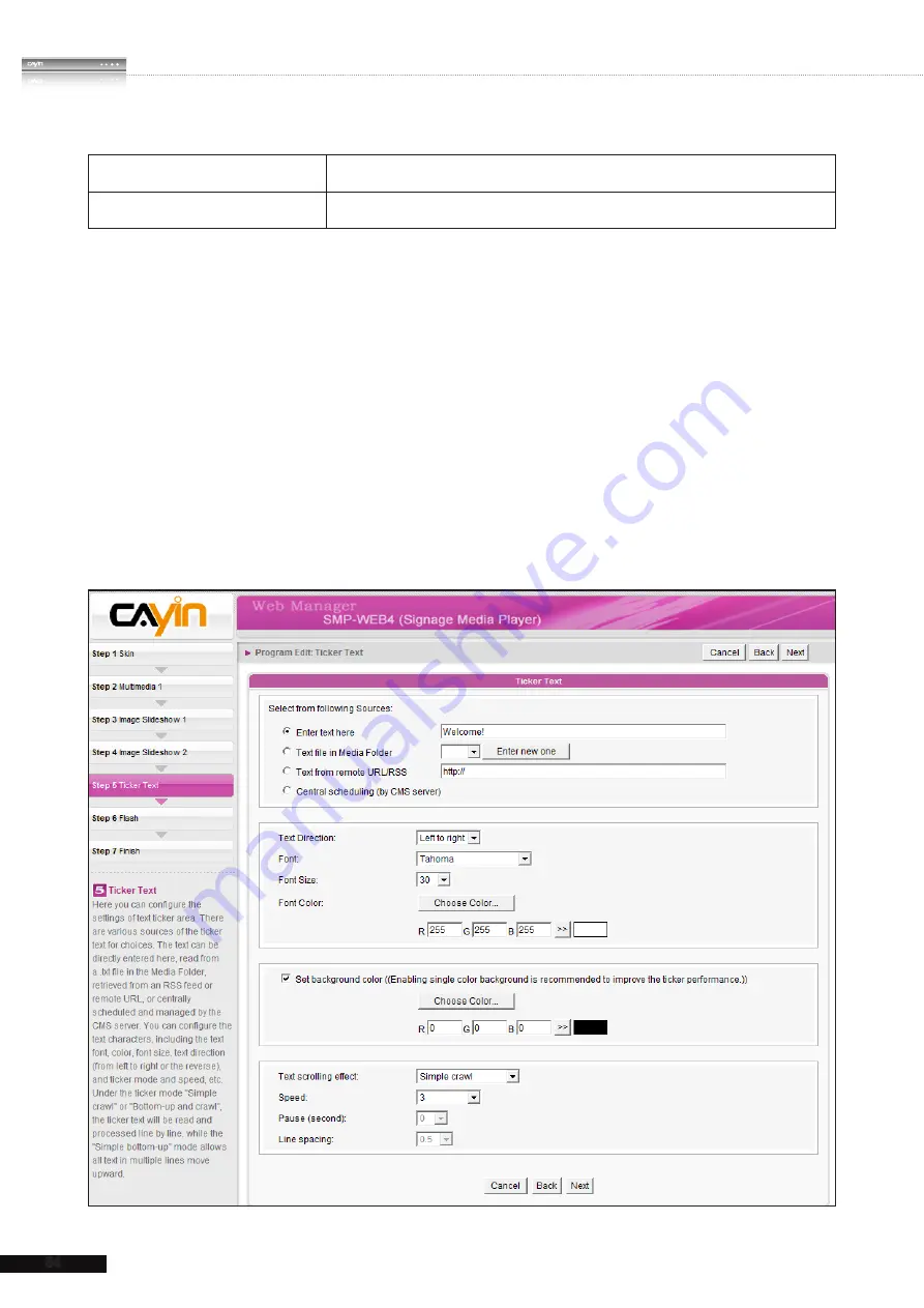 Cayin SMP-WEB3 User Manual Download Page 62