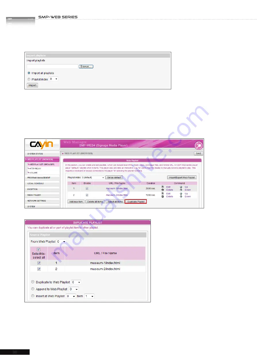 Cayin SMP-WEB4 Скачать руководство пользователя страница 46