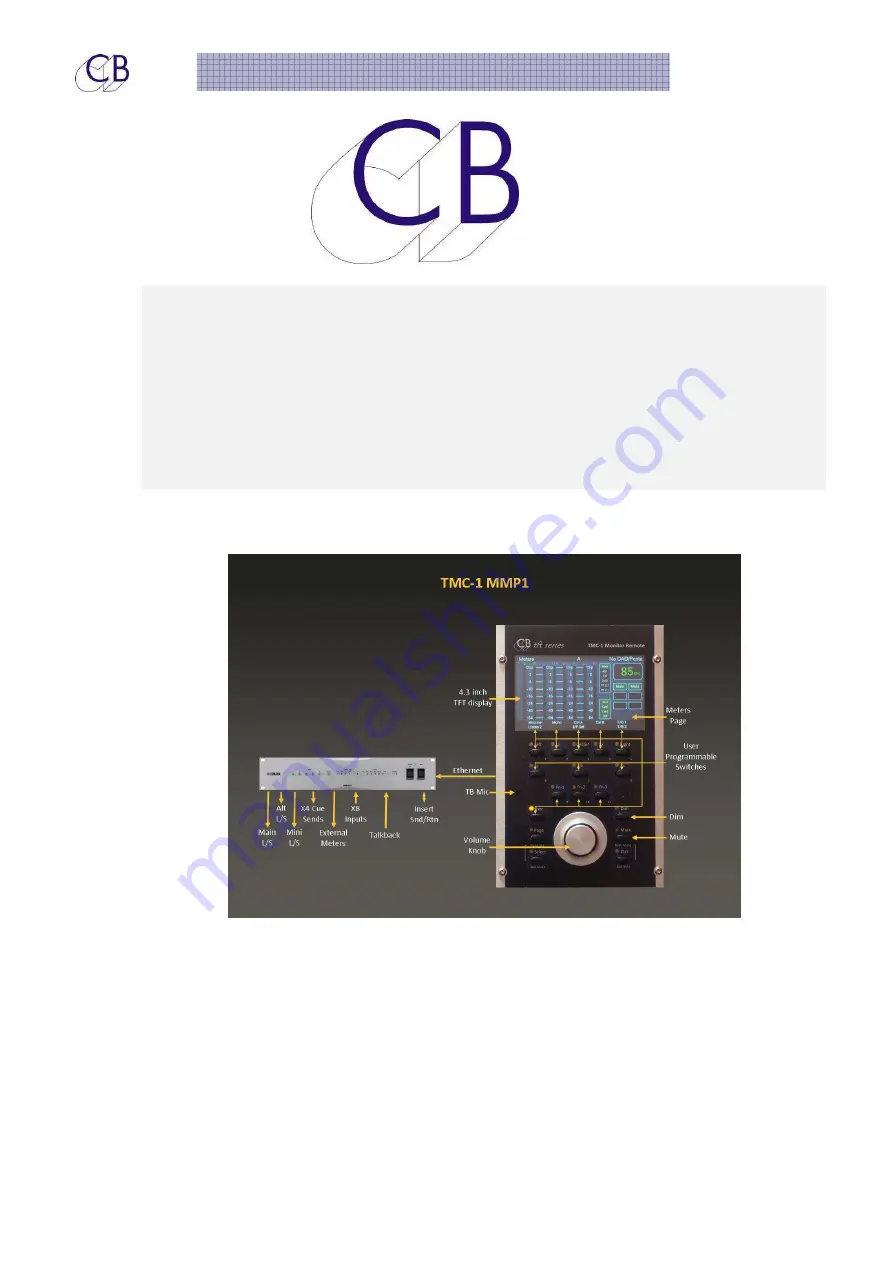 CB ELECTRONICS TMC-1-MMP1 Manual Download Page 1