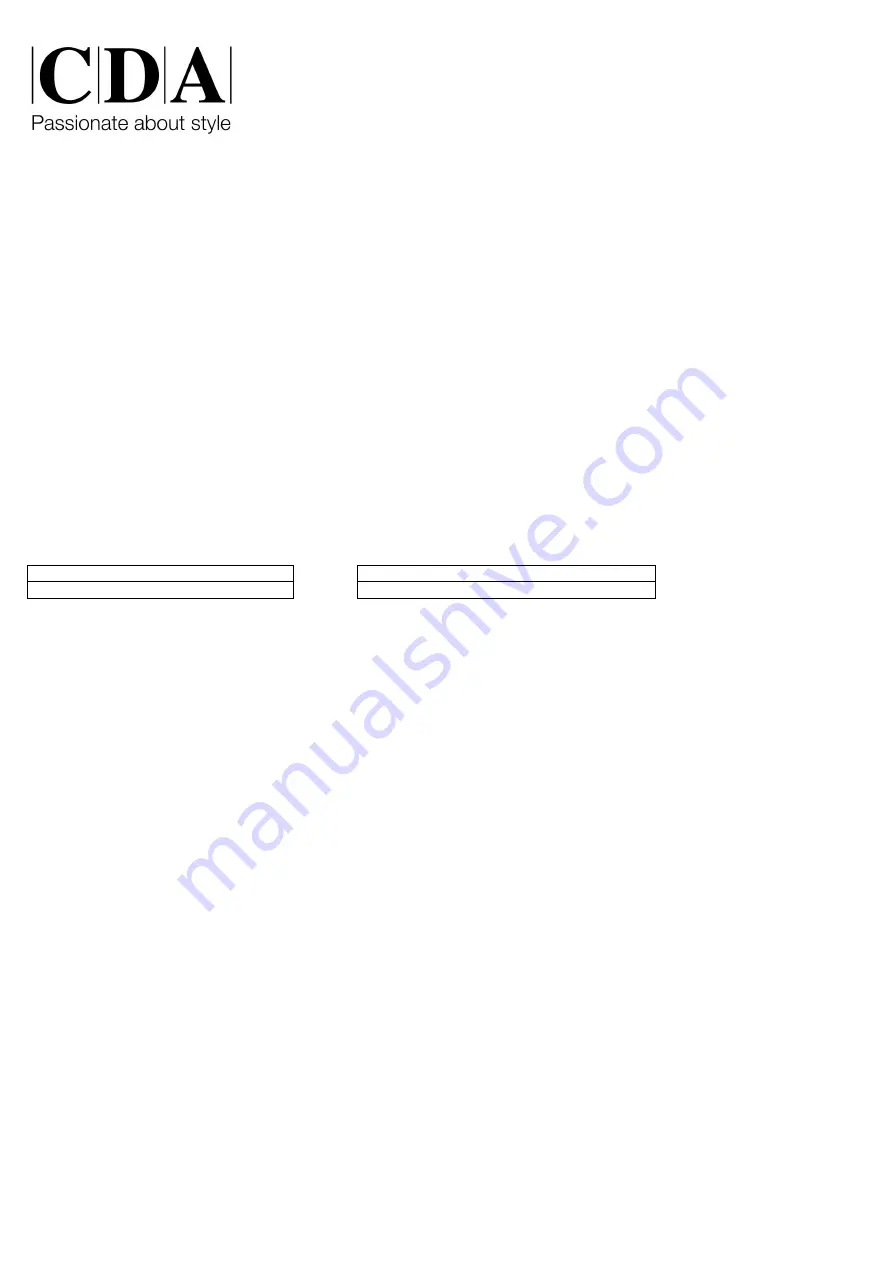 CDA TC57CH Quick Start Manual Download Page 1