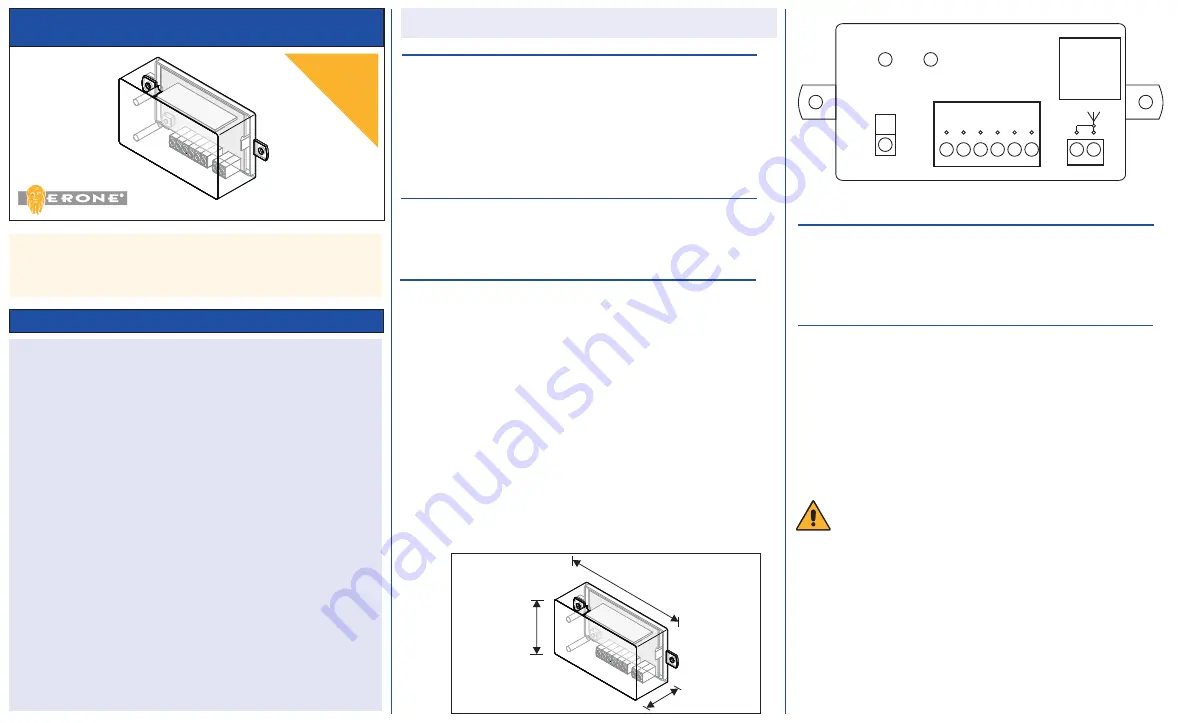 CDVI ERONE SELWR433 Installation Manual Download Page 1