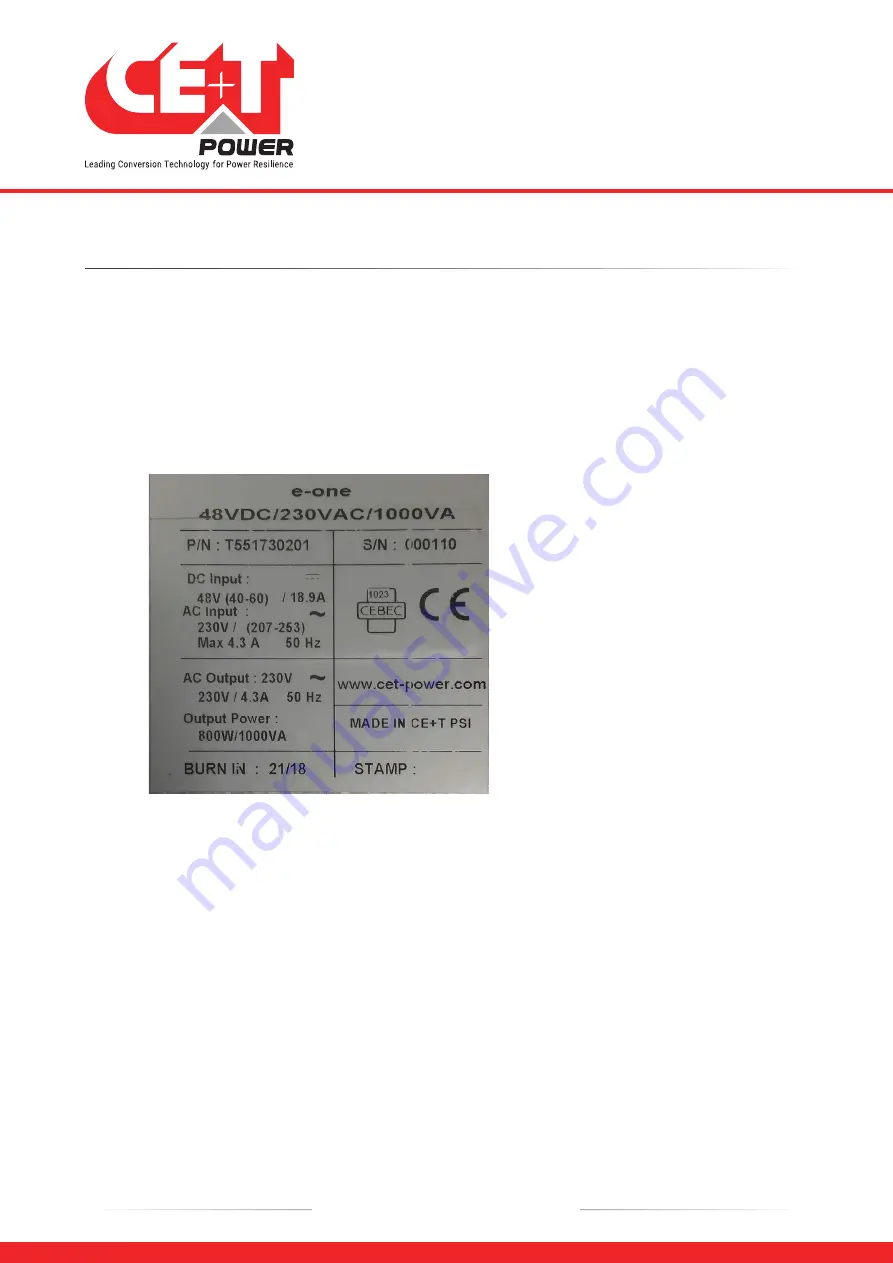 CE+T Power e-one 10 - 48/230 User Manual Download Page 25