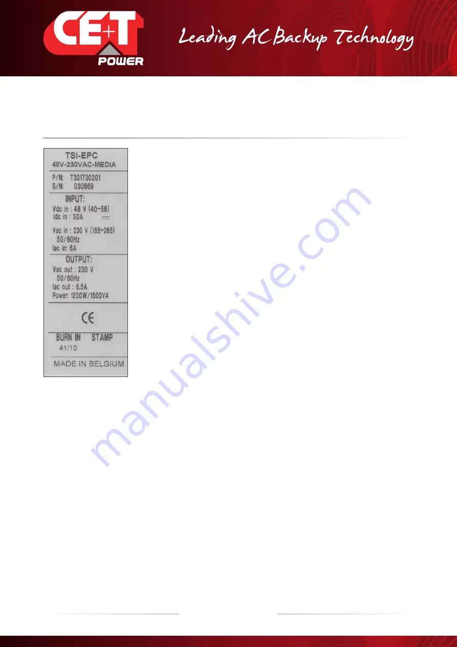 CE+T Power TSI VEDA User Manual Download Page 38