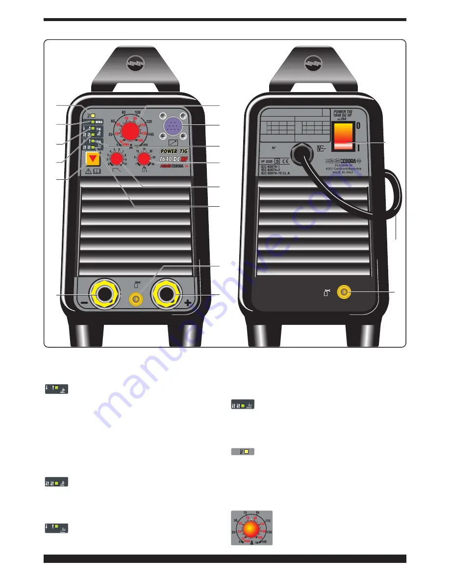 Cebora POWER TIG 1640 DC HF Instruction Manual Download Page 4