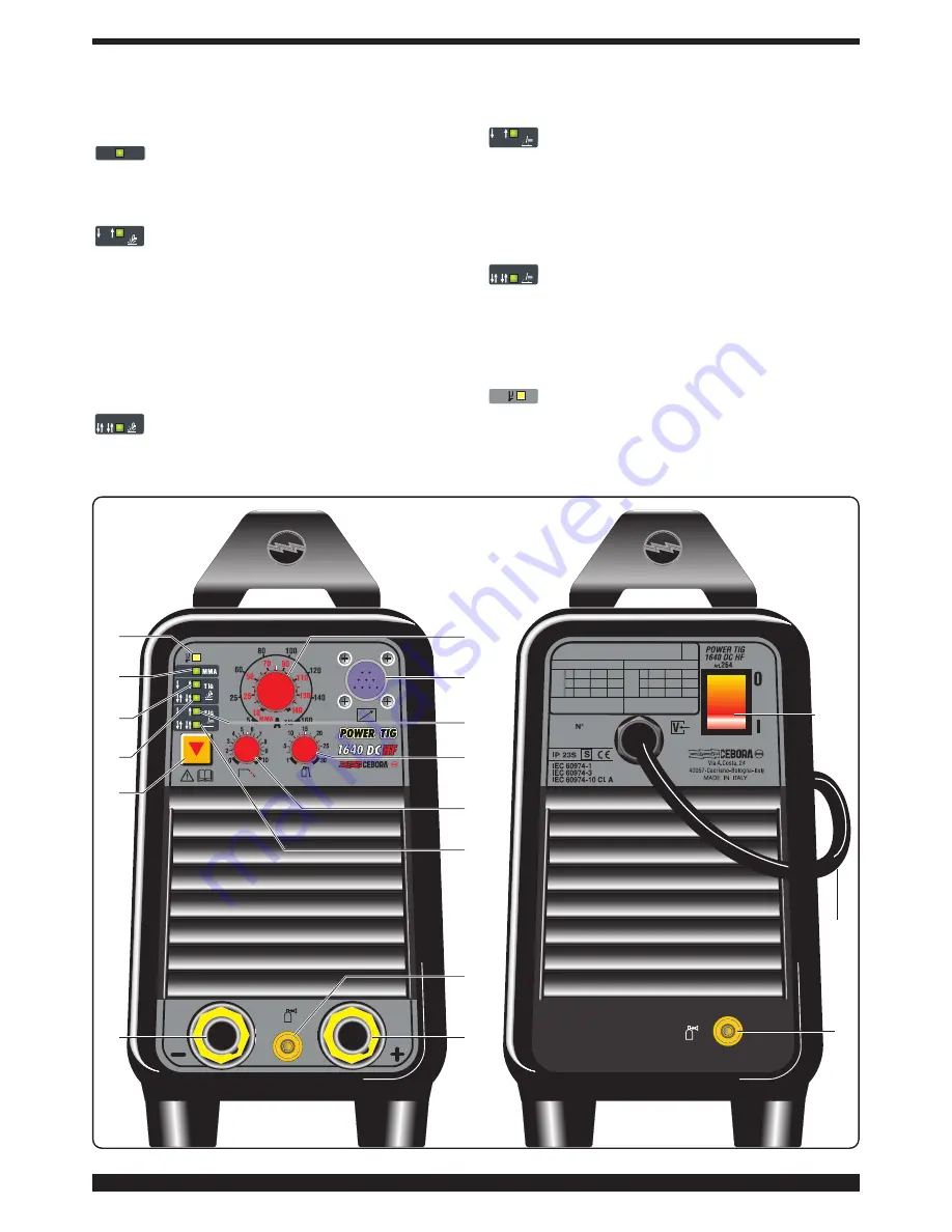 Cebora POWER TIG 1640 DC HF Instruction Manual Download Page 31