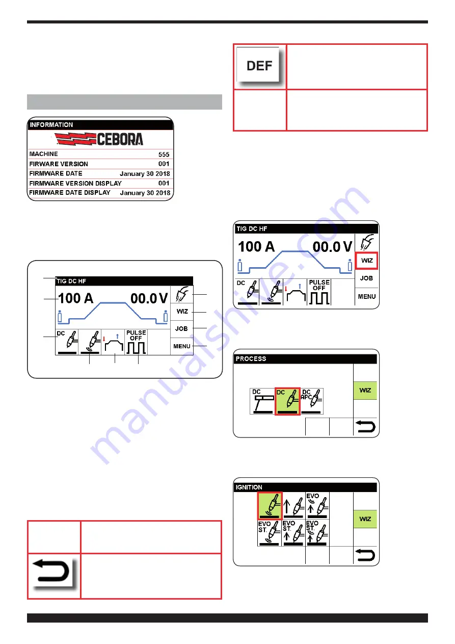 Cebora WIN TIG DC 350 T Instruction Manual Download Page 40