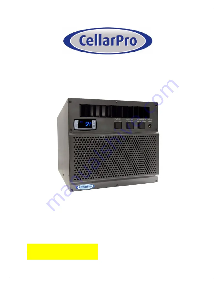 CellarPro 2000VSi Скачать руководство пользователя страница 1