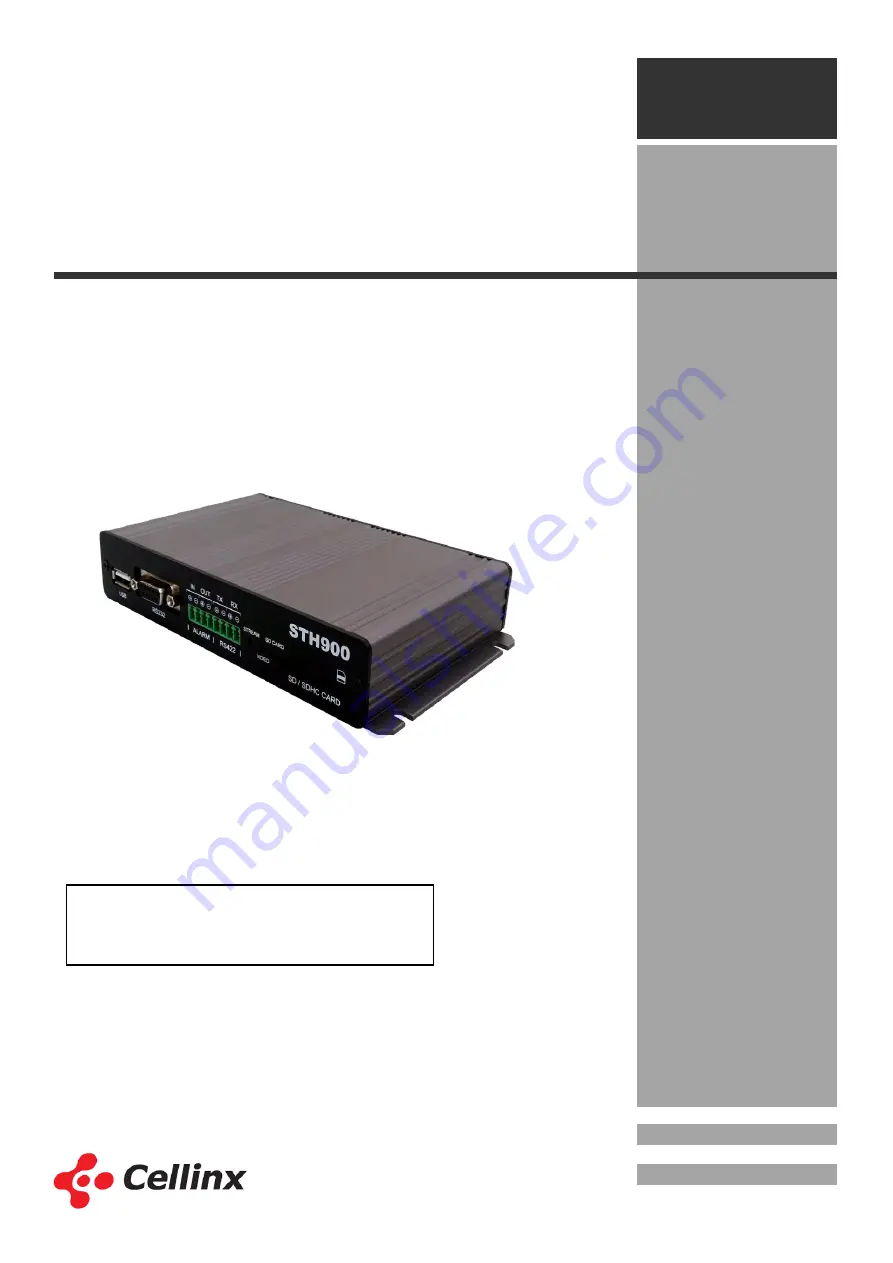 Cellinx CamPilot STH900 User Manual Download Page 1