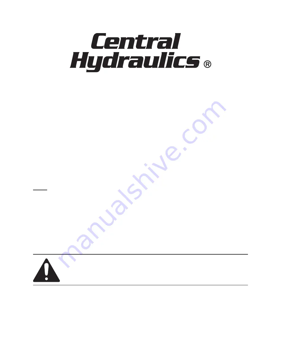 Central Hydraulics 42820 Operating Instructions Manual Download Page 1