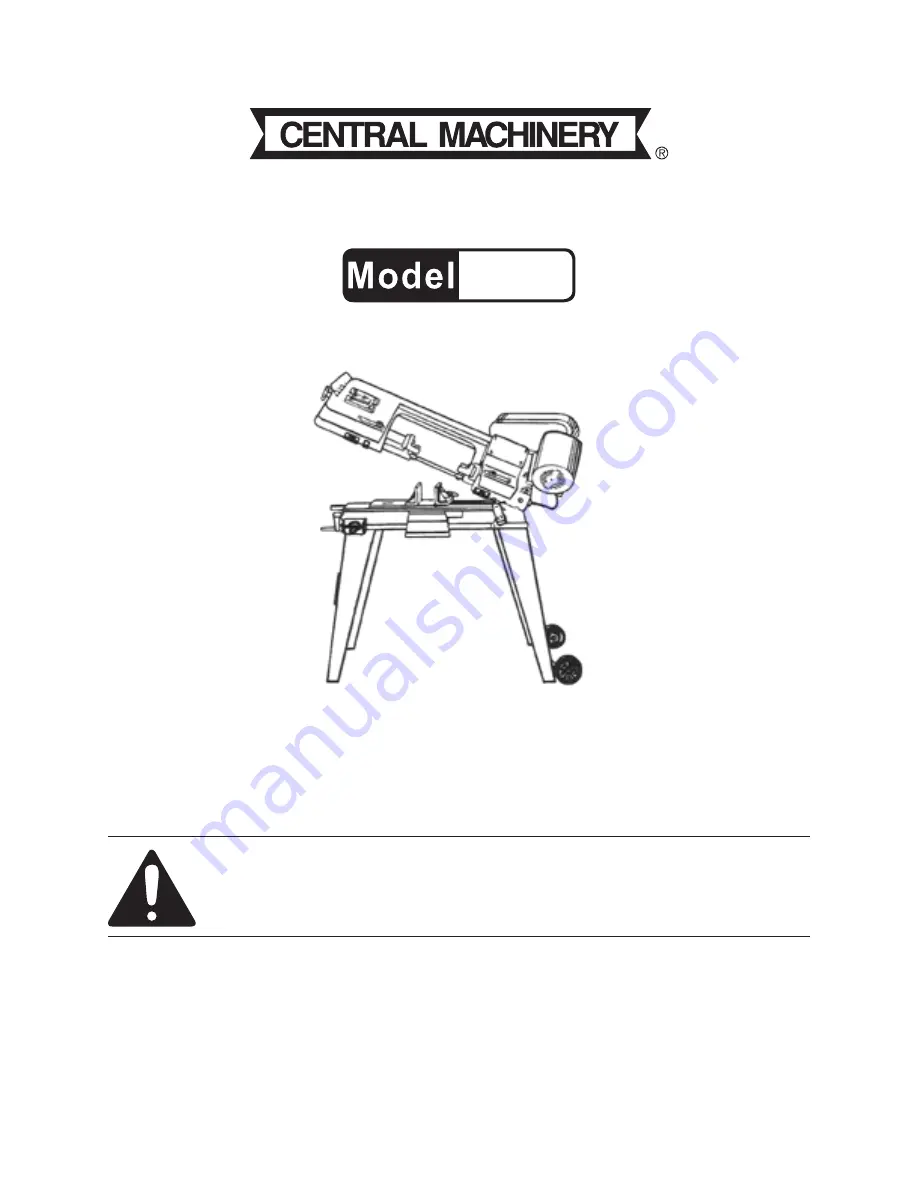 Central Machinery 66435 Set Up And Operating Instructions Manual Download Page 1