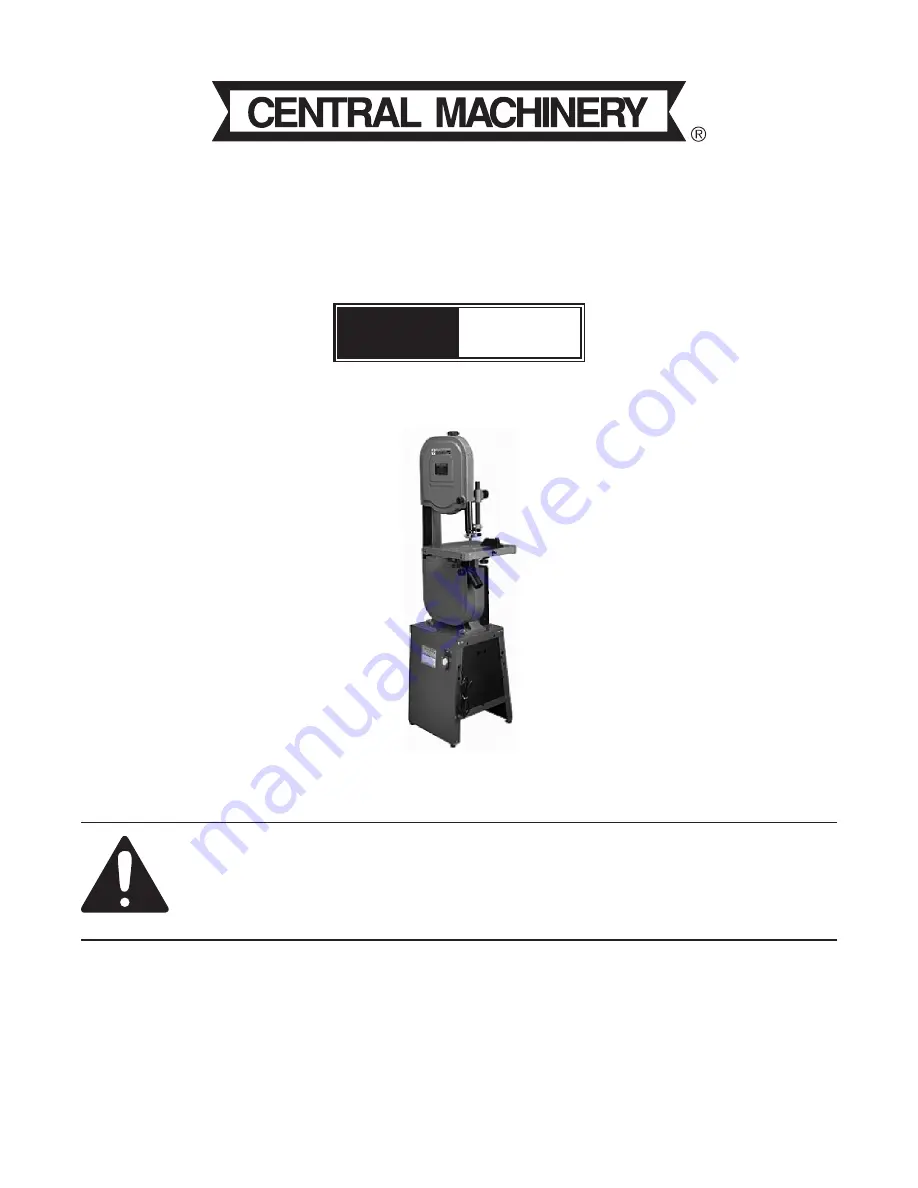 Central Machinery 67595 Set Up And Operating Instructions Manual Download Page 1