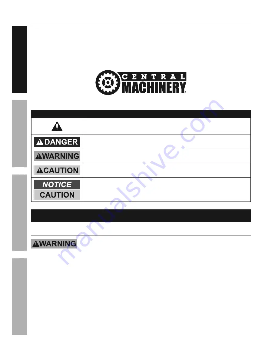 Central Machinery 93012 Owner'S Manual & Safety Instructions Download Page 2