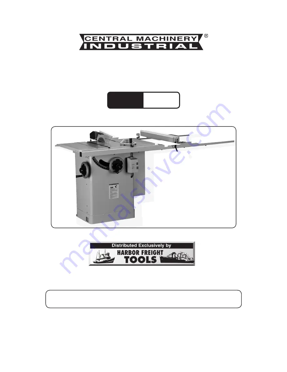 Central Machinery 95112 Assembly And Operation Instructions Manual Download Page 1