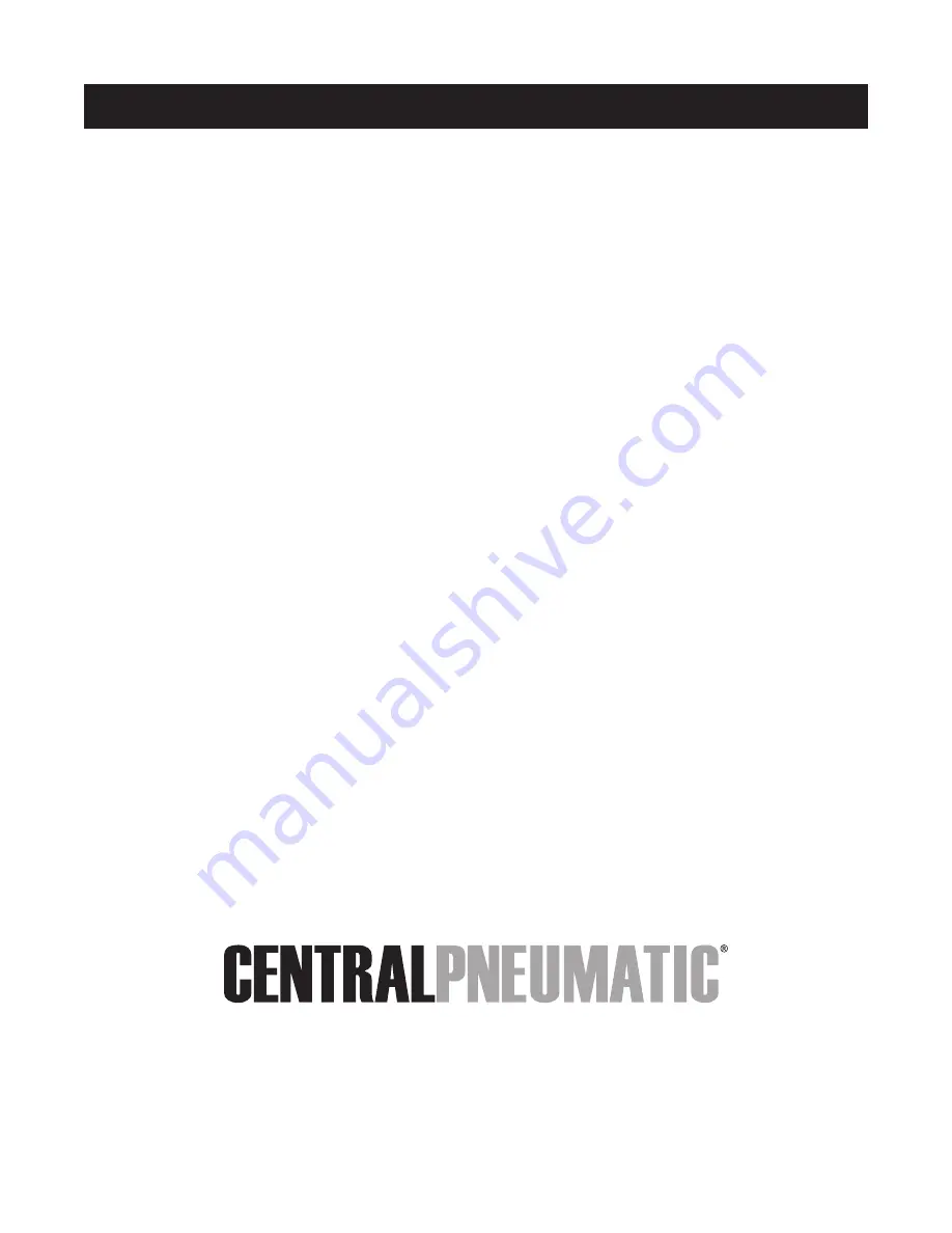 Central Pneumatic 68023 Set Up And Operating Instructions Manual Download Page 18